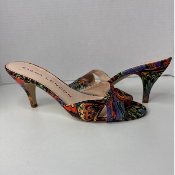 Sacha London Mulit-Colored Mules open toe Heels 8 - Picture 3 of 12